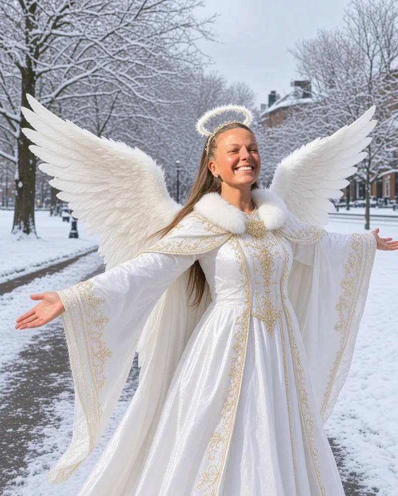 Weihnachtsengel Jessica beim feierlichen Weihnachtsauftritt